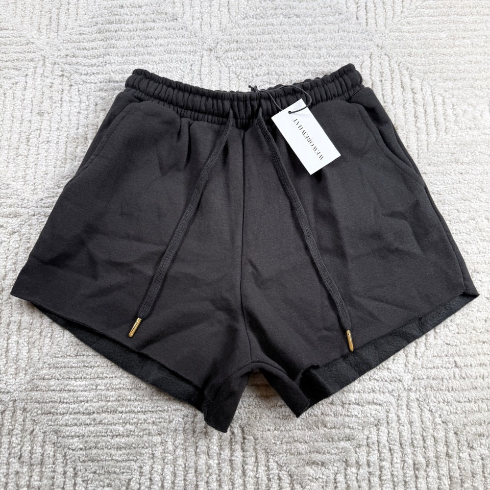 WeWoreWhat Pull On Short Women's XS Black Fleece Athleisure Loungewear Cozy NWT